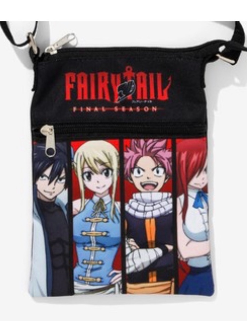 Fairy Tail Final Season Crossbody Bag - Black & Multicolor